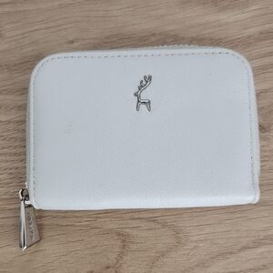 White Leather Wallet with Silver Accents